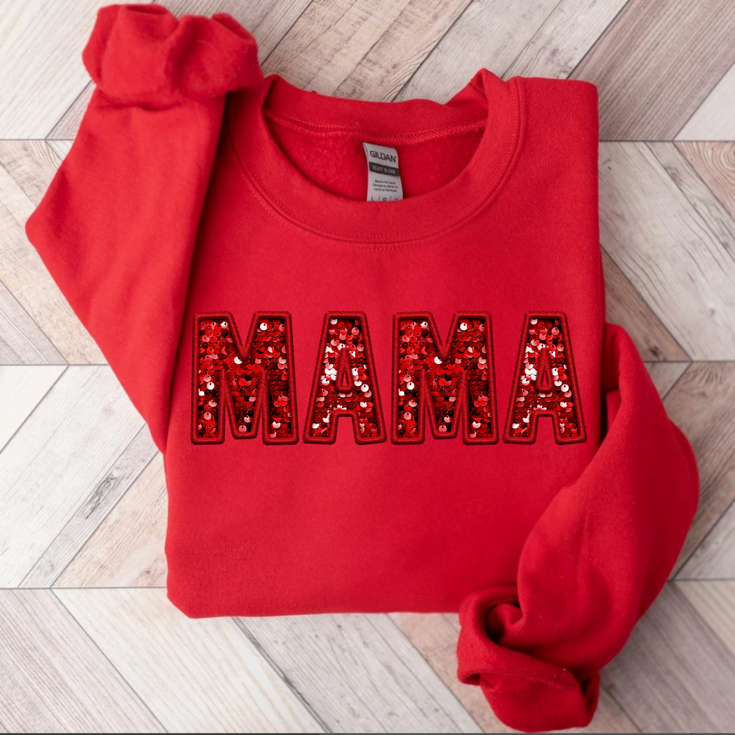 Mama Faux Sequin Sweatshirt